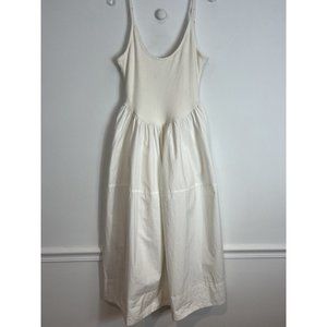 Free People Dylan Midi Dress Mixed Media Sleeveless Ivory Medium New Boho